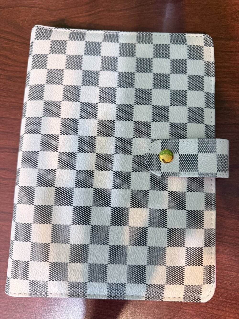 Designer Inspired White Checkered A5 Planner Binder Organizer Agenda EUC